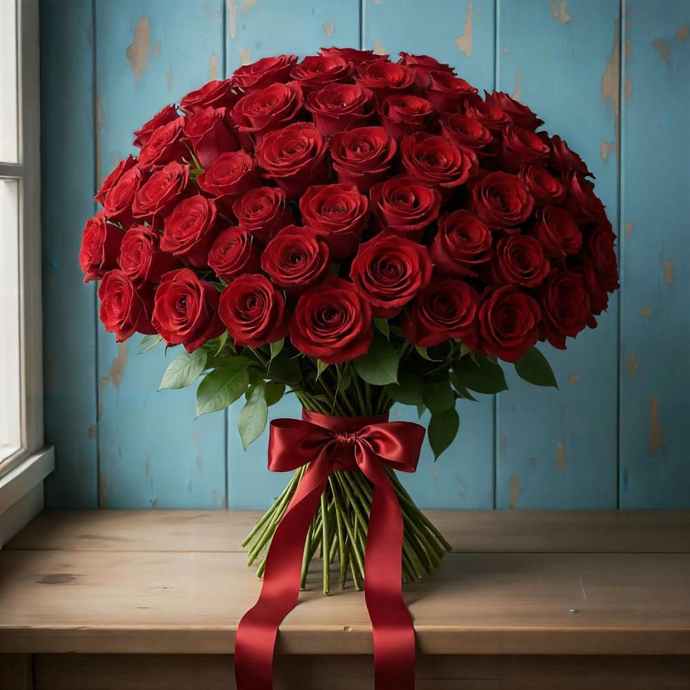 Букет Красные розы Блэк Меджик в Кулотино