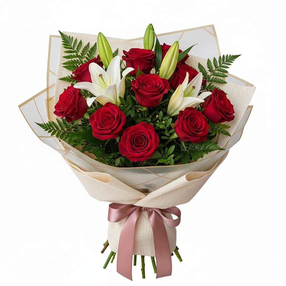 Букет цветов из: Лилии и Розы в Кулотино