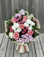 Букет цветов из:  Альстромерии, Гвоздики, Розы и Хризантемы #REPLACE_PRED# Кулотино