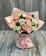 Букет цветов из:  Гвоздики, Розы и Хризантемы в Кулотино