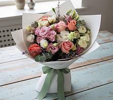 Букет цветов из:  Розы, Лизиантусы и Гвоздики #REPLACE_PRED# Кулотино