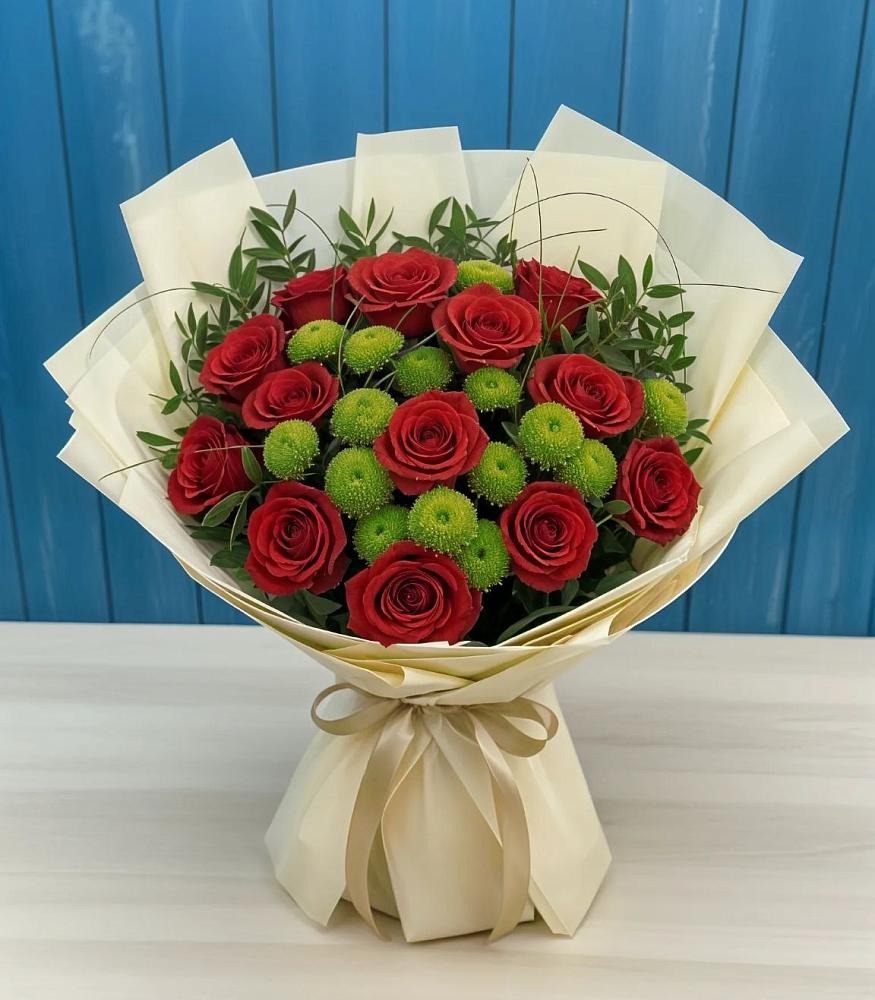 Букет цветов из: Розы и Хризантемы в Кулотино