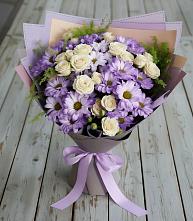 Букет цветов из:  Хризантемы и Розы в Кулотино